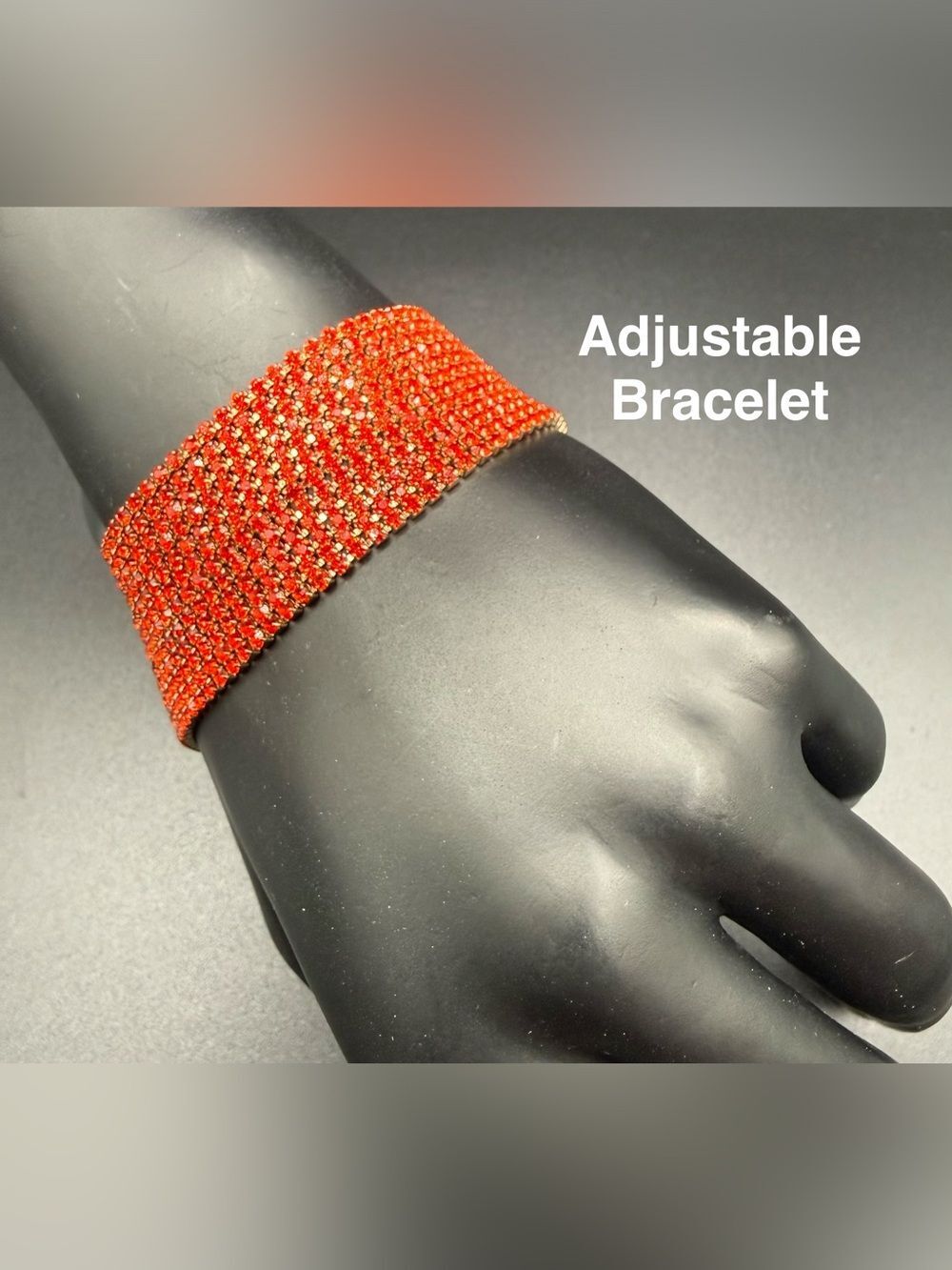 Adjustable Red Crystal Stretch Bracelet